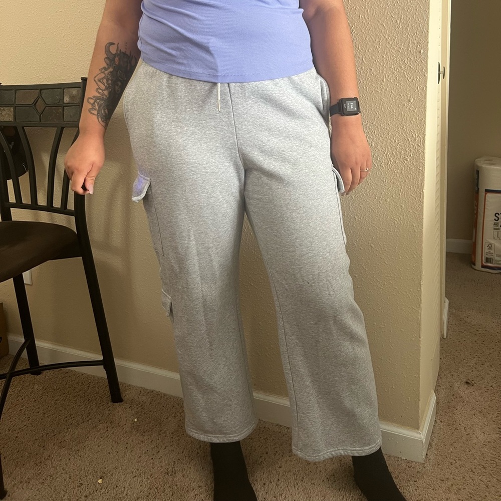Light Gray Cargo Sweatpants
